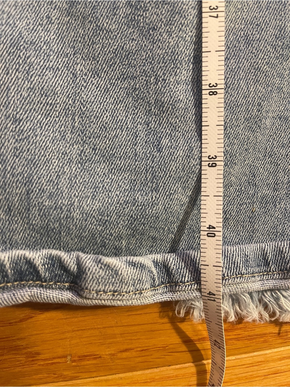 High-Rise Light Blue Distressed Flare Jeans - Picture 5 of 9